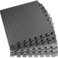 Xspec 1" Extra Thick 48 sq ft Reversible EVA Gym Foam Floor Mat Tiles (24" x 24"), Steel Pattern, 12 pcs, Black & Grey