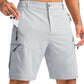 Pudolla Men's Hiking Cargo Shorts 9" Lightweight Outdoor Work Shorts for Men Travel Golf Camping Casual with 5 Zipper Pockets