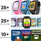 PlayZoom 4 Kids Smartwatch – 1.83” Color Touchscreen, 25+ Games, Selfie Camera, Audiobooks, Songs, Step Tracker, Parental Controls, Waterproof, for Ages 4-12 (Purple Unic)