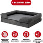 The Dog’s Bed, Large Grey Plush (no Logo), Memory Foam, Pain Relief: Arthritis, Hip & Elbow Dysplasia, Post Surgery, Lameness, Supportive, Calming, Waterproof Washable Cover, Veterinary Approved
