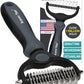 Maxpower Planet Pet Grooming Brush - Double Sided Undercoat Rake for Dogs and Cats, Extra Wide, Reduce Shedding by 95%, Grey