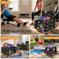 Dumbbell Rack Stand Only - Home Gym Equipment Storage Rack with Rubber Covers & Wheels - Compact Mobile Cart Design for Kettlebells, Yoga Mats & Fitness Gear