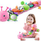 Baby Toys 0-6-12 Months,Musical Caterpillar Stuffed Animals Activity Infant Toys with Crinkle,Rattles,Mirror&Pull String,Muti-Sensory Toys Gifts for Newborn Tummy Time,Candy Pink|Leafy