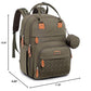 BabbleRoo Diaper Bag Backpack - Baby Essentials Travel Tote - Multi Function Waterproof Diaper Bag, Travel Essentials Baby Bag with Changing Pad, Stroller Straps & Pacifier Case - Unisex, Army Green