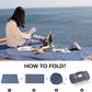 Waterproof Picnic Blankets- Extra Large Outdoor Blanket Foldable, Beach Blanket with PU Handles, Sandproof Picnic Mat for Hiking, Camping, Lawn, Park, Grass. Blue