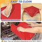 Silicone Pet Feeding Mat with Raised Edge for Food and Water, Dog Bowl Mats, Cat Bowls Placemat with High Lip for Floor Waterproof, Rubber Tray for Cats and Dogs 24 x 16 x0.8 Red