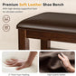 Shoe Bench Storage Rubberwood with Leather Cushion for Entryway Bench Ideal for Hallways Shoe Rack Front Doors Entrances Mudrooms Featuring 3 Height-Adjustable and Removable Shelves