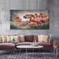 Yxbhhym Large Wall Art Running Horse Canvas Wall Art Animal Picture Prints Eight Horses Paintings Posters Animal Artwork for Wall Living Room Decor Framed Modern Farmhouse Decoration-24x48inches