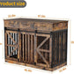 48'' Dog Crate Furniture with Removable Divider & Storage Drawers, Wooden Double Dog Cage TV Stand with 2 Sliding Barn Doors, Multi-Functional Dog Crate End Table for Indoor use (Retro Brown)