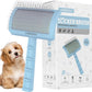 Slicker Brush for Poodles and Goldendoodles - Curved Brush for Thick, Fluffy, Shedding Fur on Dogs and Cats - Soft, Gentle Pins for Grooming (Blue)