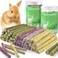 Bissap 76PCS Rabbit Chew Sticks, Mixed Natural Timothy Hay Flower Rose Dahlberg Daisy and Forget-me-not Chew Toys Treats for Bunny Chinchilla Guinea Pig Hamster and Other Small Pets Molar Snacks