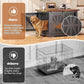 VOPEAK 43.3" XL Dog Crate Furniture, Chew Resistant Dog Crate for Medium Large Dogs, Heavy Duty Extra Large Dog Crate Dog Kennel Indoor with Double Doors, Wooden End Table for Living Room, Black