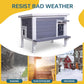 GEGURI Insulated Cat House Outdoor Weatherproof Feral Cat Shelter for Winter Large Wooden Enclosure with Escape Door