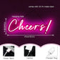 Pink Cheers Led Neon Sign USB Power Switch with Dimmable Led Cheers Sign for Wall Decor Cheer Light Up Sign Neon for Birthday Wedding Party Bar and Night Club 18.5 * 6.69in