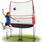 ZELUS Volleyball Training Equipment, 11x8 ft Volleyball Practice Net Station with Adjustable Height & Ball Return