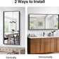 Black Bathroom Mirror, 24x48 Inch Rectangular Framed Mirror, Large Wall Mounted Bathroom Vanity Mirror Over Sink for Bedroom,Restroom, Living Room, Hangs Vertically or Horizontally