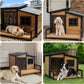 Large Indoor Outdoor Dog House,Wood Insulated Dog House,Weatherproof Outside Shelter with Elevated Floor,Easy to Assemble(39.3" L x 37.5" W x 30" H)