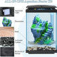 FEDOUR Small Glass Aquarium, 1 Gallon Desktop Fish Tank, Betta Fish Tank, Mini Aquarium Starter Kit with Air Pump LED Light Decoration Water Changer Fish Net (Black)