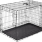Amazon Basics Durable, Foldable Metal Wire Dog Crate with Tray, Double Door, 36 x 23 x 25 in, Black