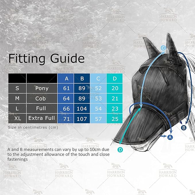 Harrison Howard LumiVista Horse Fly Mask Standard with Ears UV Protection for Horse Pine Cones M Cob
