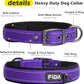 Fida Heavy Duty Dog Collar, Ultra Comfortable Soft Neoprene Padded, Adjustable Reflective Nylon Pet Collar with Durable Metal Belt Buckle for Large Breeds (L, Purple)