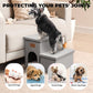 Dog Stairs 15" H, 2-Step Wider Dog Steps for Small/Medium/Large Old Dogs Cats, Folding Sturdy Storage Pet Stairs Climbing Bed Couch, Dog Ramp for Car Hold Up to 150 lbs(Gray, with Condo)