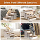 Dog Stairs with Furry Lids 18" H, 3-Step Wider Dog Steps with Storage for Small/Medium/Large Old Dogs Cats, Folding Sturdy Pet Stairs Climbing Bed Couch, Ramp for Car Up to 200 lbs, Khaki