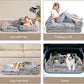 EHEYCIGA Foldable Dog Bed, Faux Fur Fluffy Dog Couch Bed, Orthopedic Calming Memory Foam Pet Bed for Small Dogs, Washable Soft Warm Pet Sofa Bed with Non-Slip Bottom, Faded Black, 40"x30"x6"