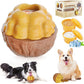 Dog Frozen Treats Toy, Cognitive Dogs Brain Stimulation Toys for Aggressive Chewers, Interactive Dispensing Toy Enrichment Keep Them Busy No-Boredom, Tough Nylon&Coffe Wood Fillable Puzzle Dog Feeder