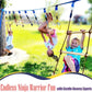 2×56ft Ninja Warrior Obstacle Course for Kids - 600 lbs Weight Capacity, Slackline Obstacle Course with 8 Ninja Accessories - Monkey Bar, Rope Ladder, Gymnastic Ring, Arm Trainer and Monkey Fist