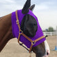 Horse Fly Mask Super Comfort Horse Fly Mask Elasticity Fly Mask with Ears We Only Make Products That Horses Like… (Dk Purple, L)