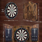 Sisal Dart Board Cabinet Sets, Decorative Dart Boards for Adults [6*Steel Darts] - Wooden Dartboard Cabinet with Integrated Scoreboard for Family Game Rooms