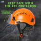 AOLAMEGS Construction Vented Hard Hats -Adjustable Vented Hard Hat with Visor for Men Women ABS Safety Helmet 6-Point Suspension Work Hardhats for Outdoor Height Industrial (Orange Clear Visor)