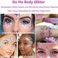 Go Ho White Pink and Blue Body Glitter Set,Singer Concerts Face Glitter Gel Makeup,Holographic Long Lasting Chunky Sequins Glitters for Eye Lip Hair Nails,Festival Rave Accessories