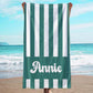 JML Personalized Beach Towel with Name, Custom Cabana Stripe Beach Towel, Customized Microfiber Pool Towel, Quick Dry & Absorbent Swim Towel for Adult,Mother's Day, Birthday, Summer Holiday,Vacation