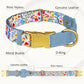 AirTag Dog Collar for Small Medium Large Breed - Adjustable Cute Pattern Dog Collar with Airtag Holder - Soft Leather Tracker GPS Apple Air Tag Pet Collars (Large, 17"-21" Neck Fit, Floral)