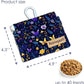 Dog Treat Pouch, Pocket Sized Pet Training Pouch, Cotton Fabric, Hand Free Purple Flower Dog Walking Bag with Carabiner, Self-Closing Pet Feed Snack Reward, for Puppy Travel or Outdoor Use
