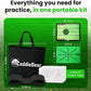 5-in-1 Golf Hitting Mat Set - Golf Training Aid with Path Feedback mat with Turf Patch, Replaceable mat, Impact Tape, Swing Arm Band & Carry Bag - Indoor & Outdoor Golf Mat for Practice