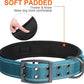Fida Heavy Duty Dog Collar 1.5” Width, Ultra Soft Neoprene Padded, Adjustable Reflective Nylon Pet Collar with Two Metal Pin Belt Buckle for Extra-Large Breeds (XL, Blue)