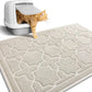 Yimobra Cat Litter Mat, 35.4"x23.6" Litter Box Mat with Litter Lock Mesh, Soft Cat Litter Mat Litter Trapping Mat, Easy to Clean, Non-Slip, Water Resistant, Litter Free Floors, Beige