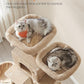 Feandrea Cat Tree, 81.1-Inch Large Cat Tower with 13 Scratching Posts, 2 Perches, 2 Caves, Basket, Hammock, Pompoms, Multi-Level Plush Cat Condo for Indoor Cats, Camel Brown UPCT190K01