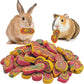 Fhiny Rabbit Chew Toys Mixed Forage Beetroot Carrot and Pumpkin Bunny Treats for Hamsters Guinea Pigs Chinchillas and Other Small Rodents Teeth Grinding (0.29lb/130g)