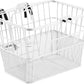 Retrospec Apollo Detachable Front Bike Basket Steel Half-Mesh with Integrated Detachable Hooks and Built-In Handle, Easy Assembly and Portability for Bicycles