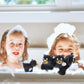 DolliBu Black Bear Animal Bath Toys - Family Animal Water Squirter for Kids, 4-Piece Kid and Baby Bathtub Toys, Fun Bath Time Children, Floating Bath Tub Decor, Rubber Animal Bath Toys, Squirt Toys