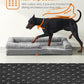 Feandrea Orthopedic Dog Bed, Large Dog Bed Waterproof, Removable Washable Cover Sofa with Non-Slip Bottom, Raised Edges, 48 x 33 x 8 Inches, Light Gray UPGW078G02V1