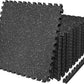 AIRHOP 0.79in Thick 24 Sq Ft Exercise Equipment Mats, 6 Tiles Upgraded Rubber Top with High Density EVA Foam, Large Interlocking Puzzle Gym Flooring for Home Gym, Heavy Weight Workout,Black & White