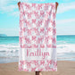 JML Personalized Beach Towel with Name, Custom Beach Towel with Text, Customized Bow Microfiber Pool Towel, Quick Dry & Absorbent Swim Towel for Adult,Anniversary, Birthday, Summer Holiday,Vacation