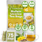 FreshDrinkUS, Premium 75 Mullein Licorice Tea Bags, 100% Natural, Blend of Mullein Leaves, and Licorice Root. Made with Natural Material Tea Bags. No Sugar, Vegan.