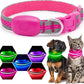 Flashseen LED Cat Collar,Light Up Dog Collar Rechargeable, Dog Lights for Night Walking, Comfortable Soft Mesh Pet Collar Adjustable for Cats Puppy and Small Dogs(Pink, XS)
