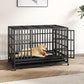 48 Inch Heavy Duty Indestructible Dog Crate Steel Escape Proof, High Anxiety Cage, Kennel with Wheels, Removable Tray, Extra Large XL XXL